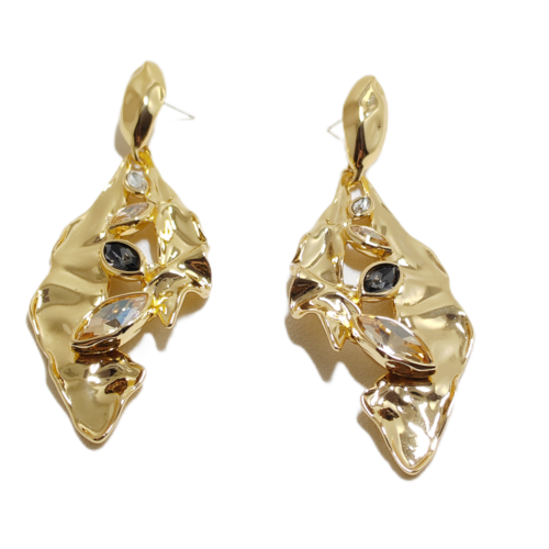 Gold Evil Mask Earrings